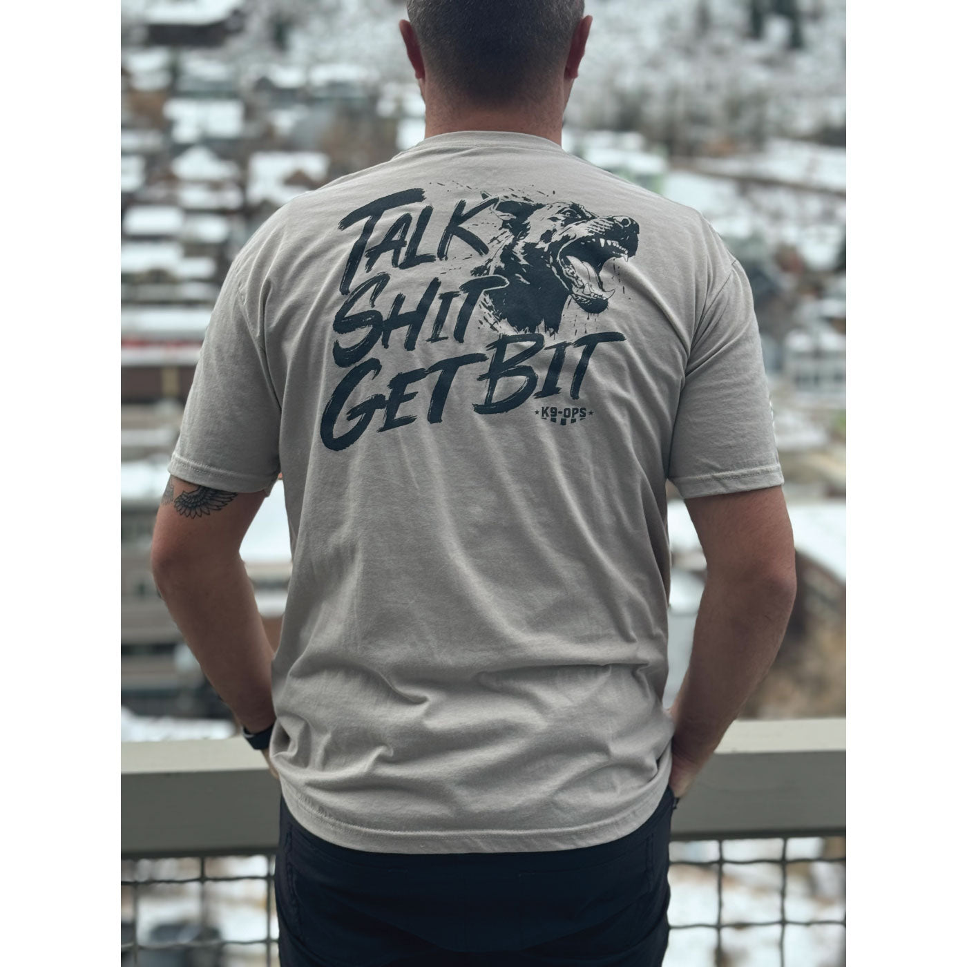 talk shit get bit mens shirt dog trainer police k9