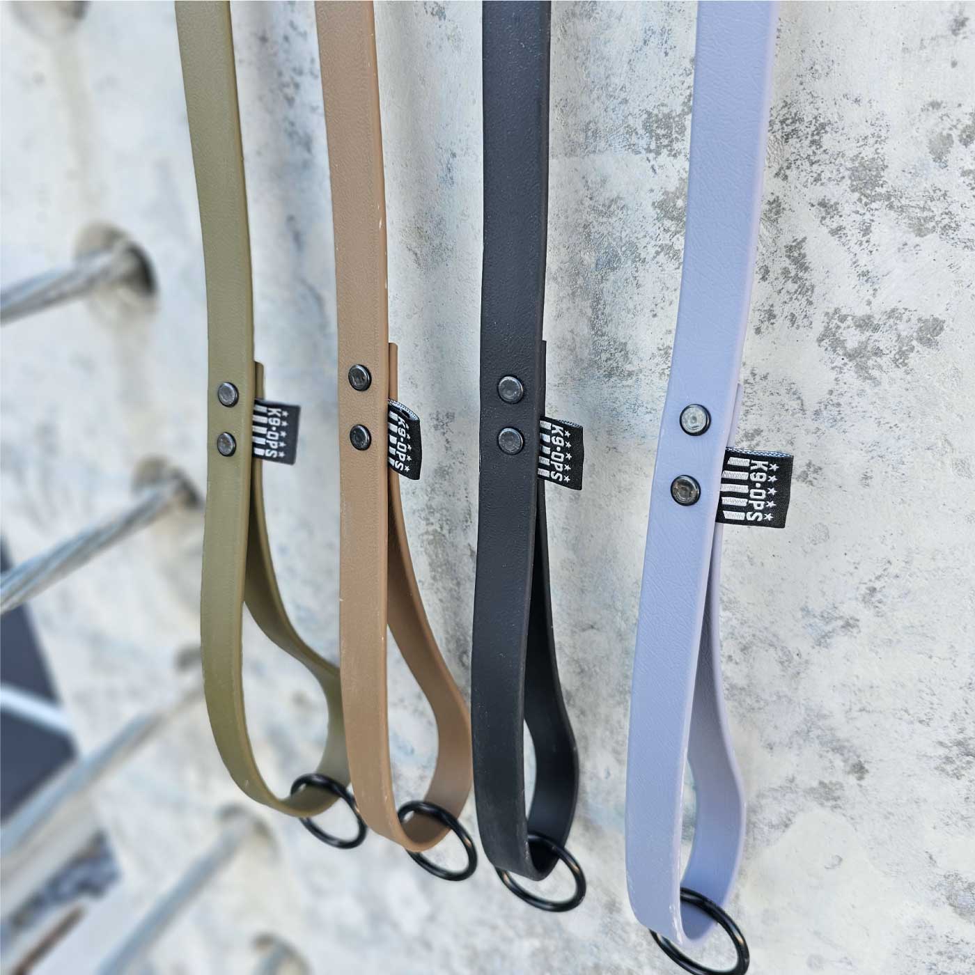 strong durable biothane dog leash waterproof leather rubber black grey green brown k9ops k9-ops k9 opsbox