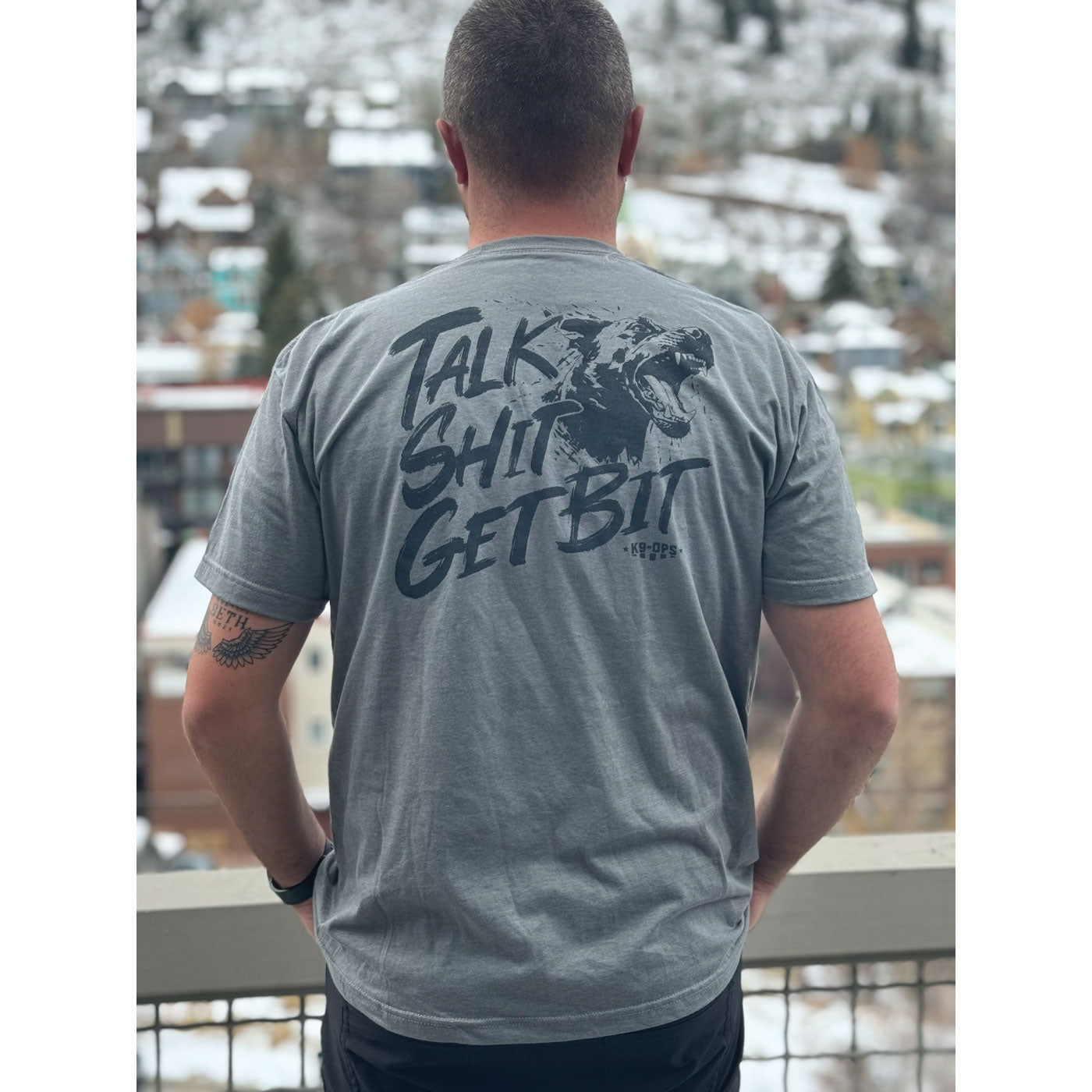 dog handler apparel t-shirt clothing talk shit get bit