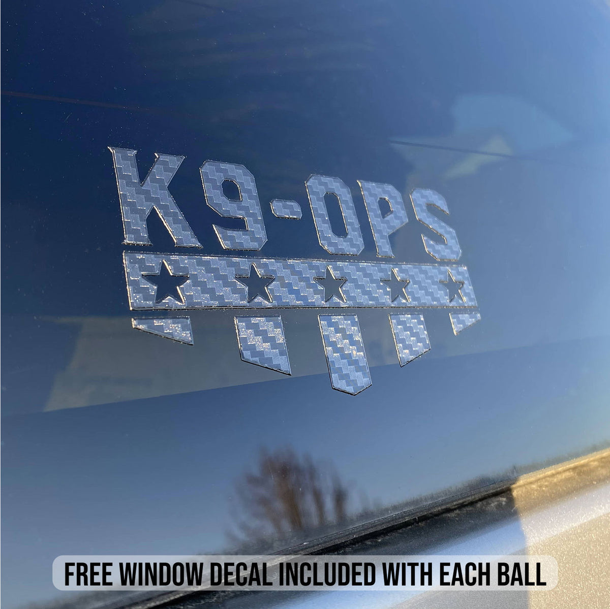free k9ops logo window decal in every k9opsbox
