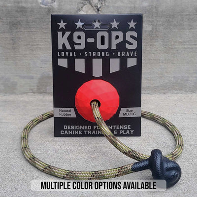 red dog ball indestructible toy durable k9ops k9 ops