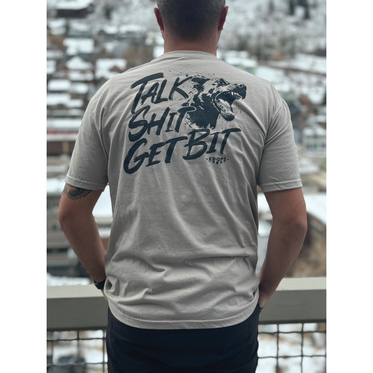 talk shit get bit mens shirt dog trainer police k9