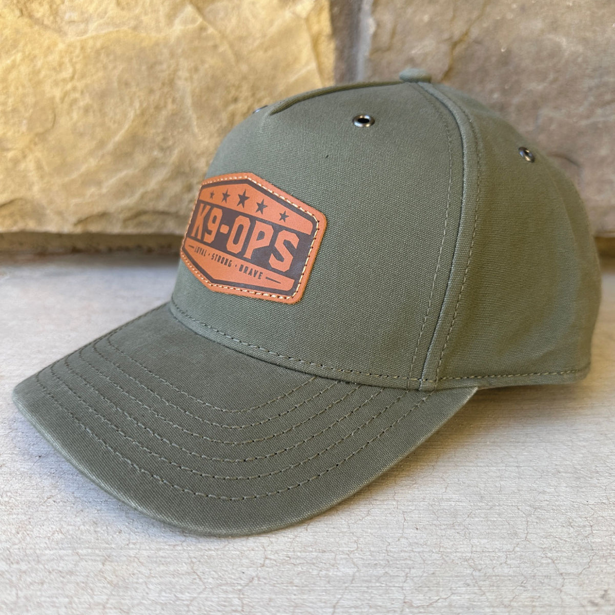 richardson 336 burnside olive leather patch hat k9ops k9-ops dog training gear k9opsbox