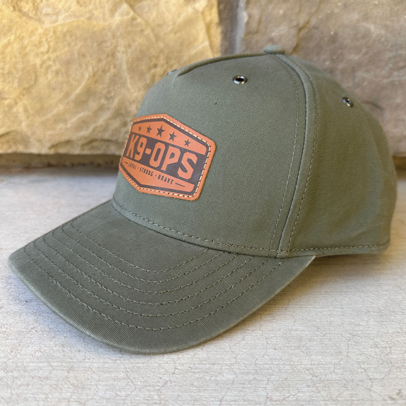 richardson 336 burnside olive leather patch hat k9ops k9-ops dog training gear k9opsbox