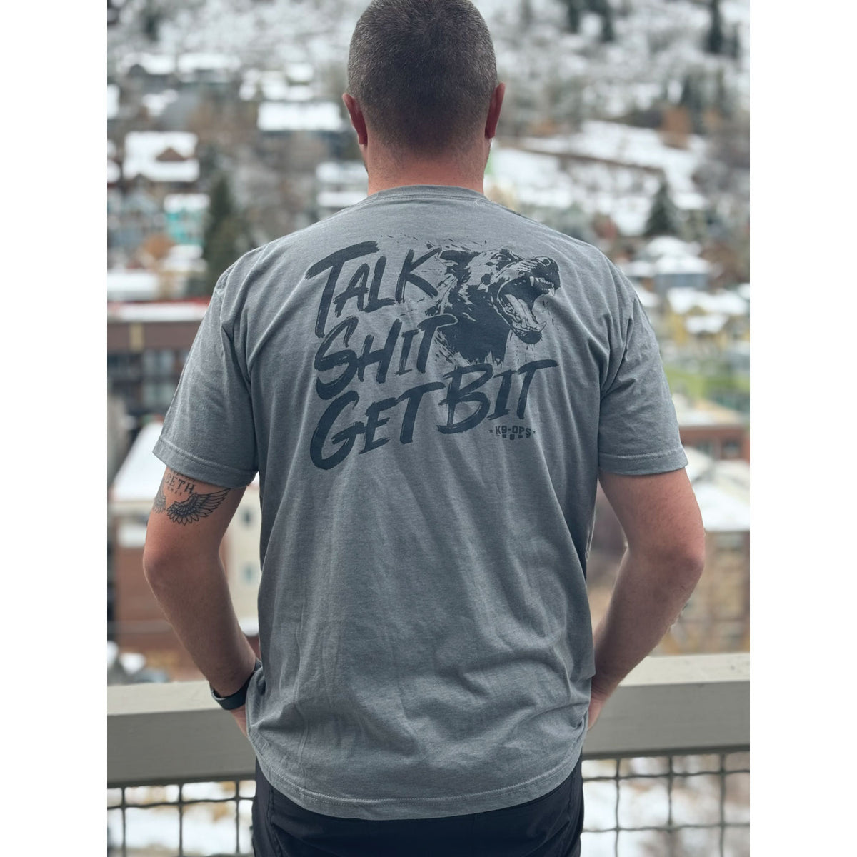 dog handler apparel t-shirt clothing talk shit get bit 