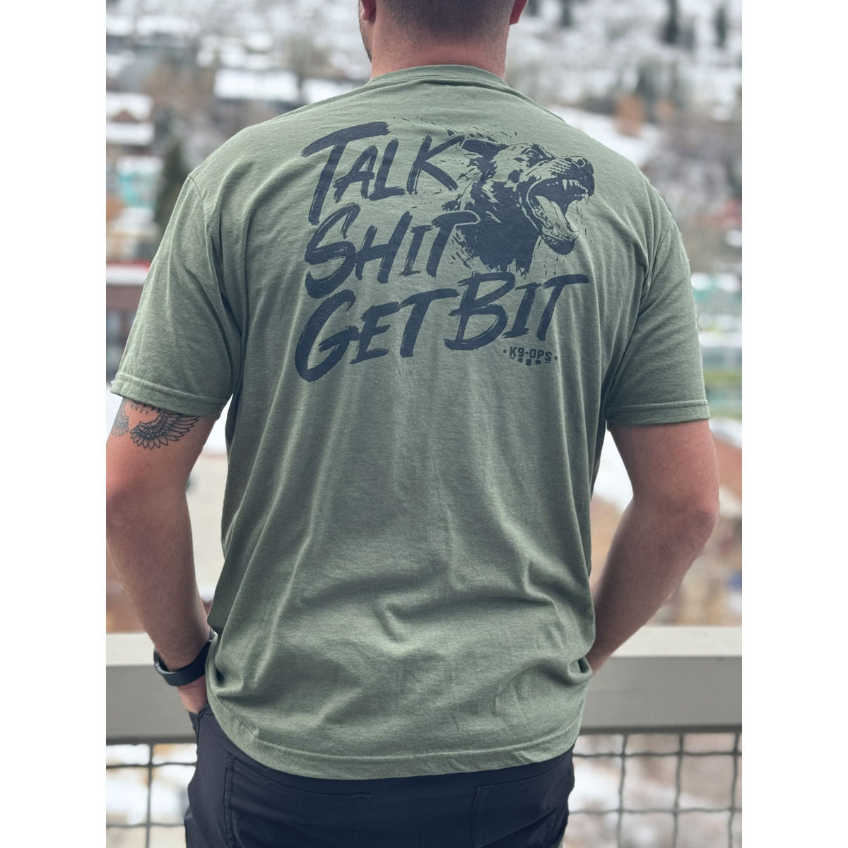 green talk shit get bit shirt k9ops k9-ops dog training police k9