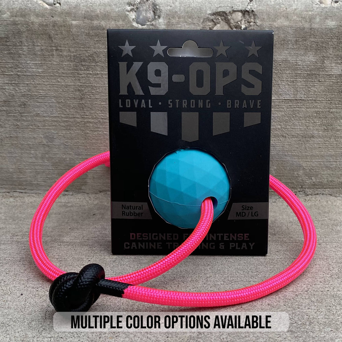 indestructible dog chew toy ball blue k9ops k9 opsbox