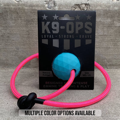 indestructible dog chew toy ball blue k9ops k9 ops